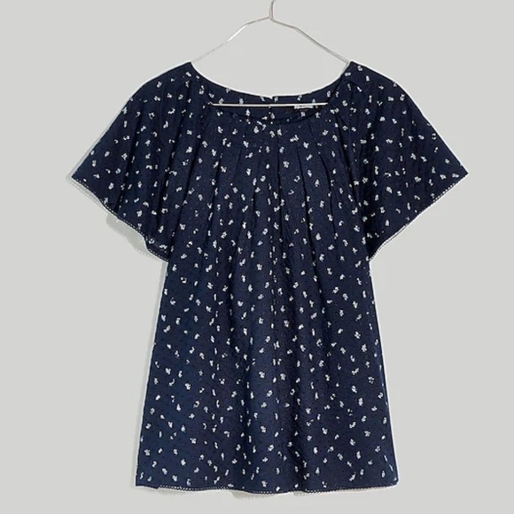 Madewell Embroidered Flutter-Sleeve Top in Berry Stems - Picture 4 of 5